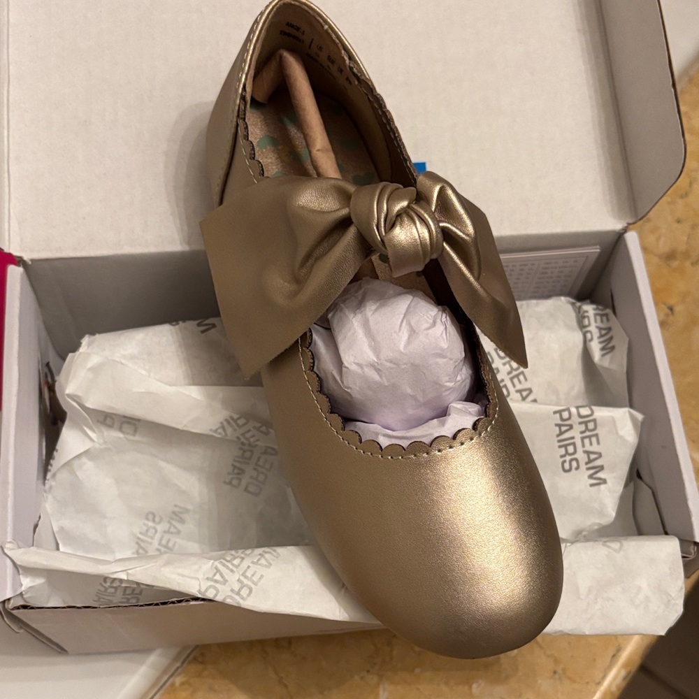 Dream Pairs Gold Kids Dress Shoes